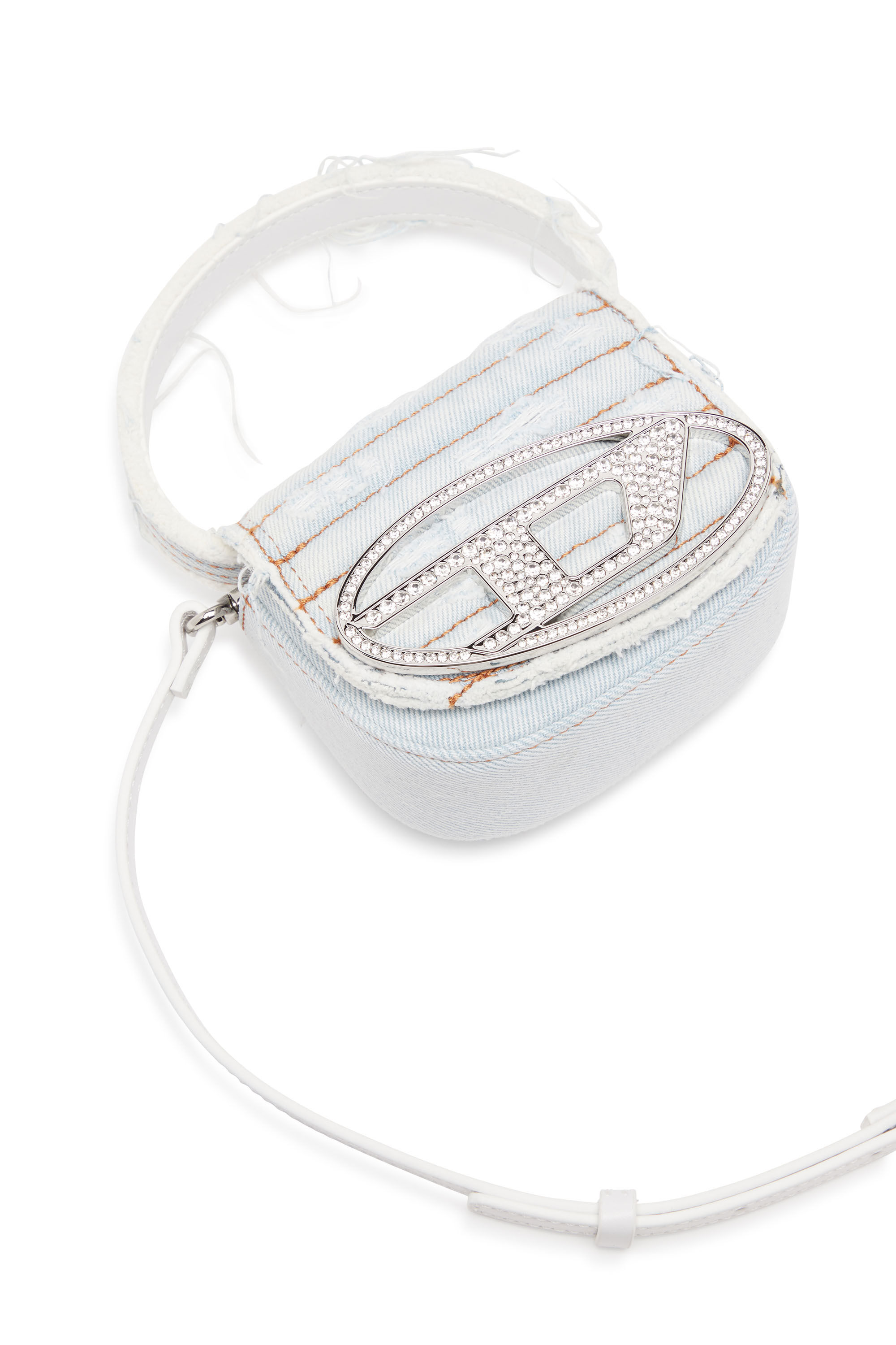 Diesel - 1DR XS, Woman's 1DR XS-Iconic mini bag in denim and leather in Light Blue - 2
